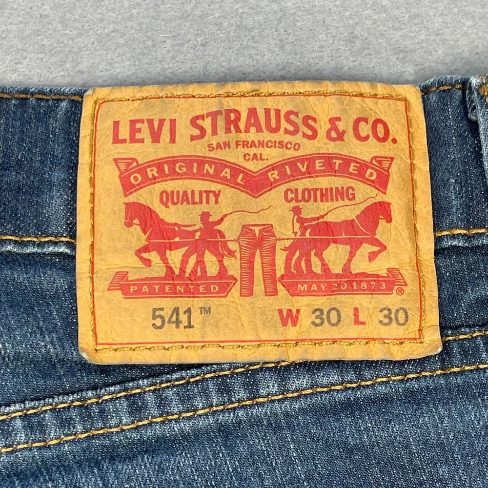 Levis Blue 541 Athletic Taper Stretch Jeans Mens 30x30